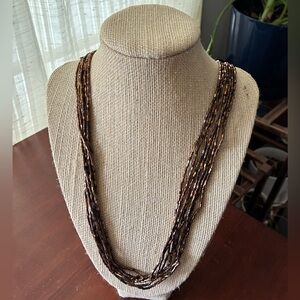Stylish Multi-Strand Brown Necklace